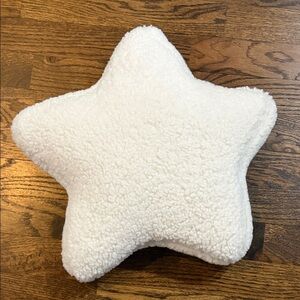 Cozy White Star-Shaped Holiday Pillow